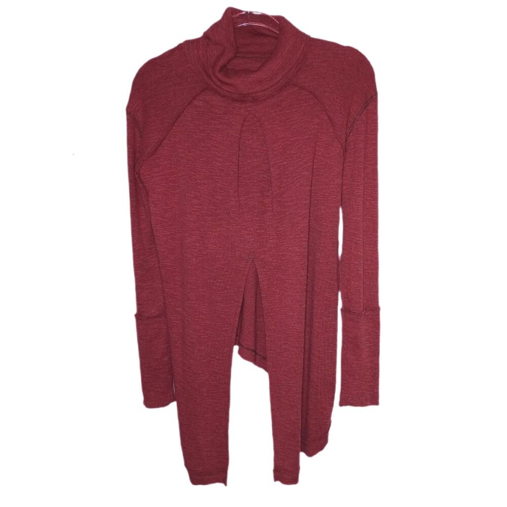 We The Free Rust Split Back Stretch Turtleneck Sw… - image 2